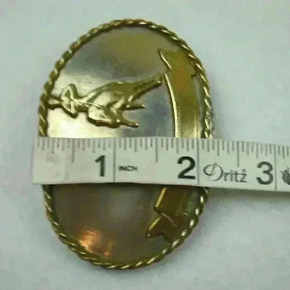 Vintage Belt Buckle Western Rodeo Barrel Racing Metal Ornate Scroll Trophy Award - Picture 6 of 12